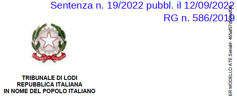 Tribunale di Lodi, Seziona Lavoro, 1 febbraio 2022